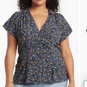 City Chic CCX NWT Meadow Floral Print Blouse Top XXL Dainty Romantic Feminine